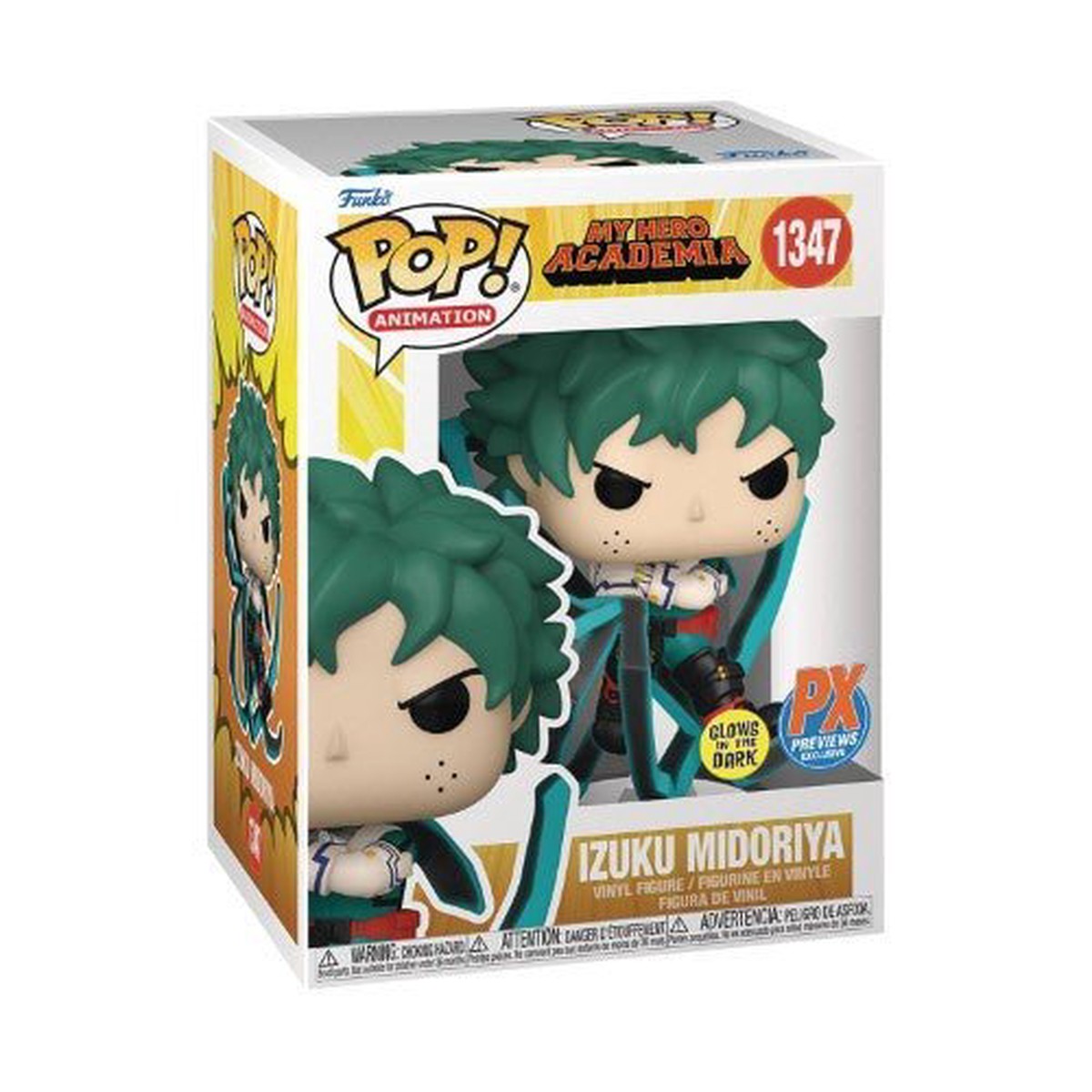 Funko Pop 1347 Animation - My Hero Academia - Izuku Midoriya Glow-In-The-Dark Vinyl Figure - PX
