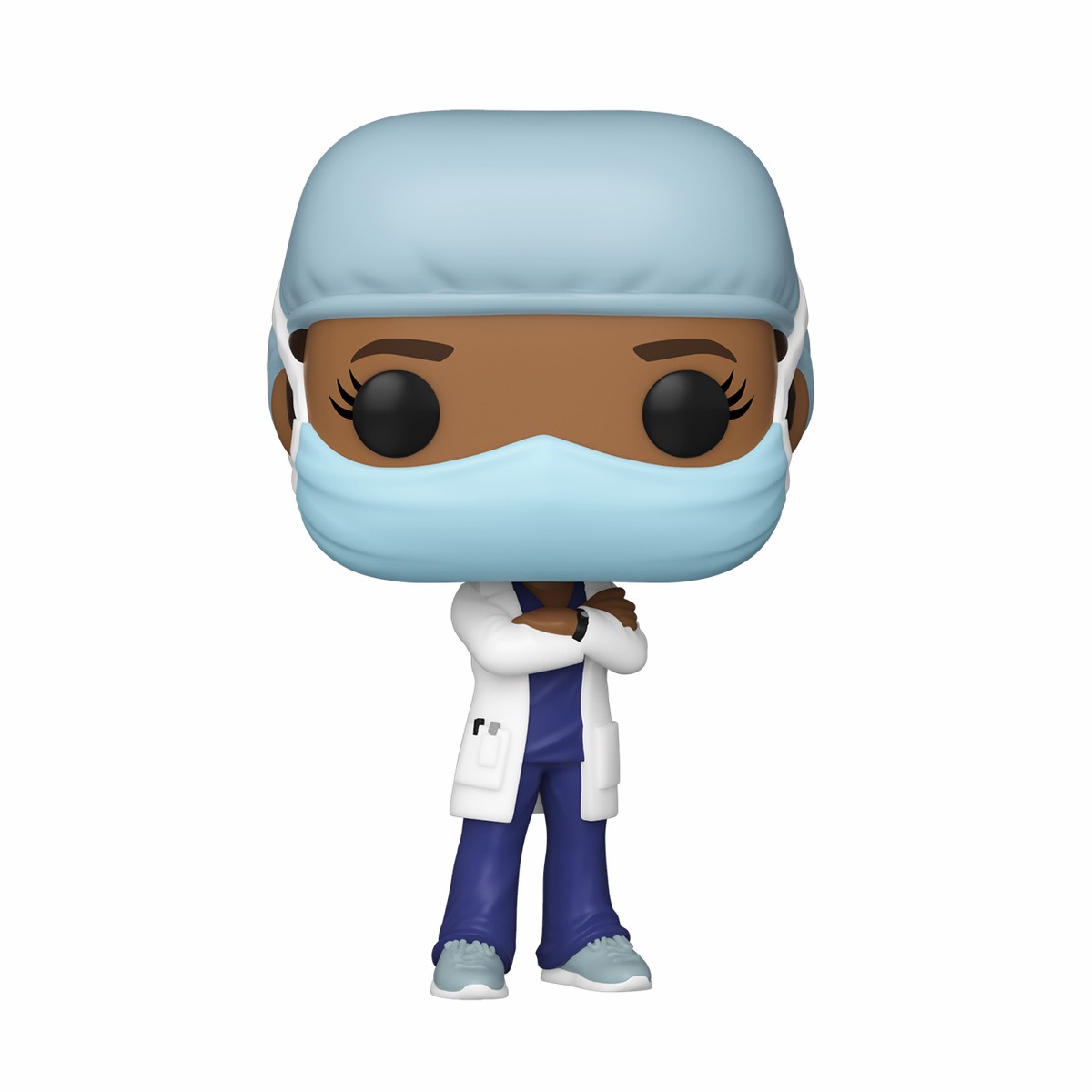 Funko POP Heroes Front Line Workers - Female (Blue Scrub with Coat) Vinyl Figure