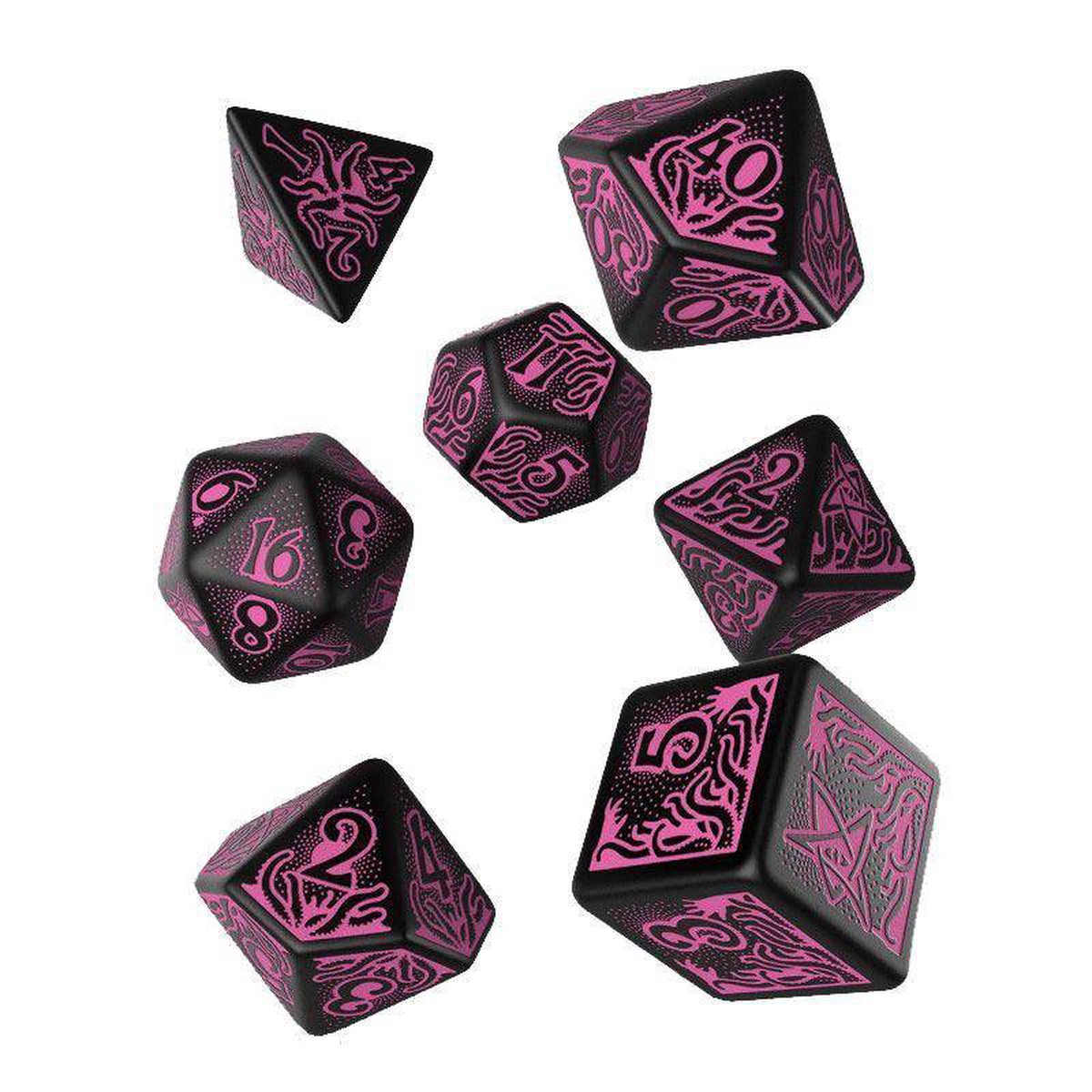 Q Workshop - Wrfel Set Cthulhu - Schwarz Magenta - 7