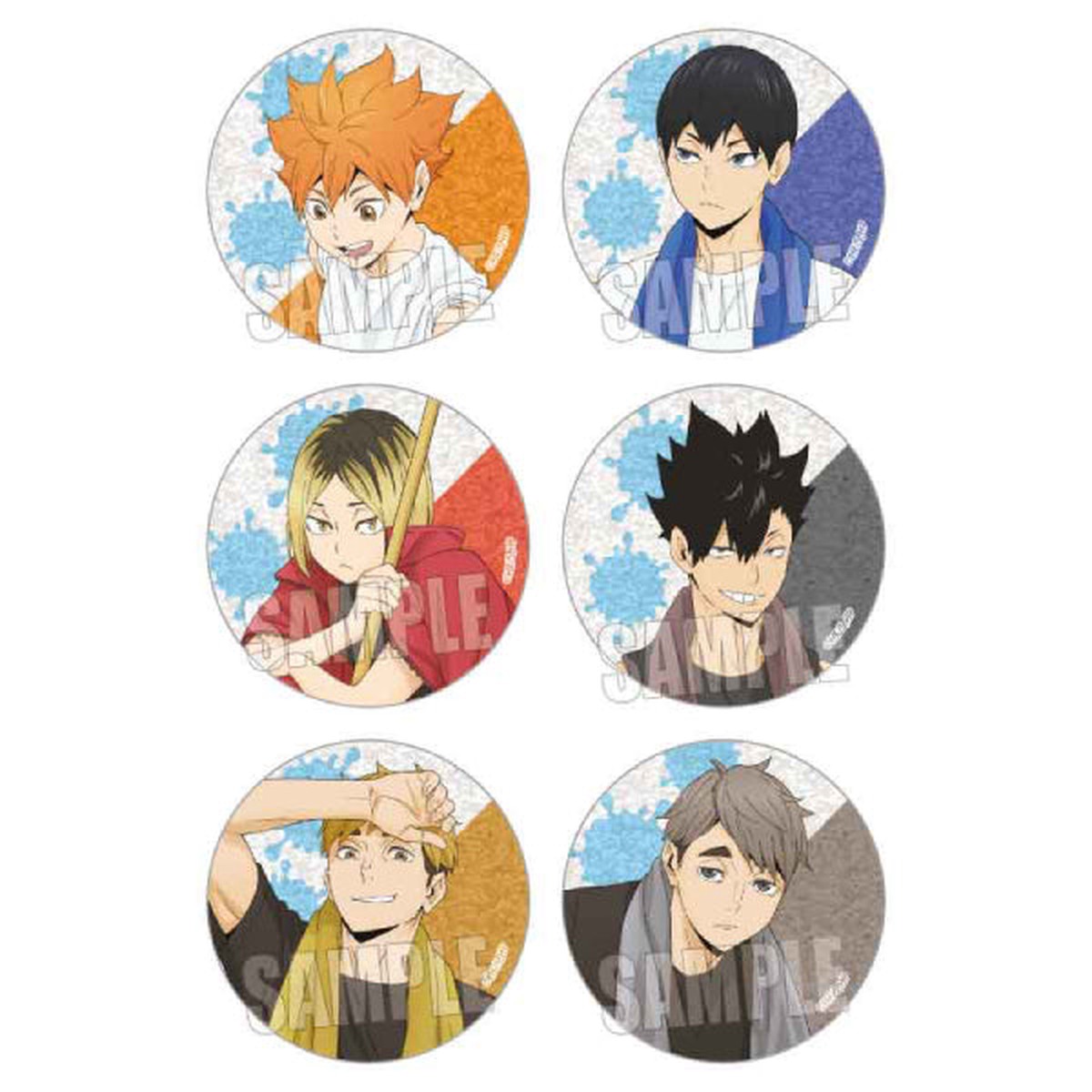 Haikyu Trading Glitter Can BadgePool Cleaning Ver (set of 6)